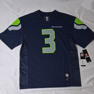 Seattle Seahawks Russell Wilson #3 Navy Short Sleeve Jersey